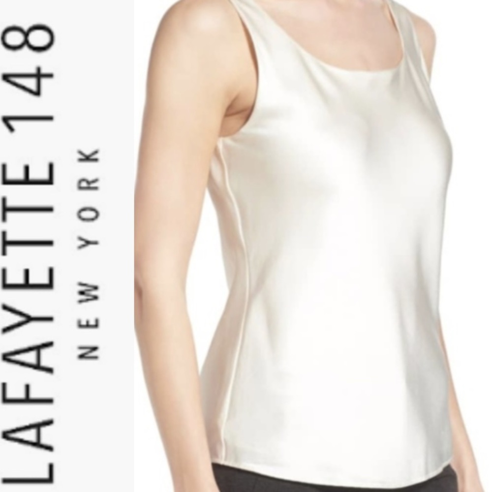 Lafayette 148 Ivory 100% Silk Camisole Size 10 NWT